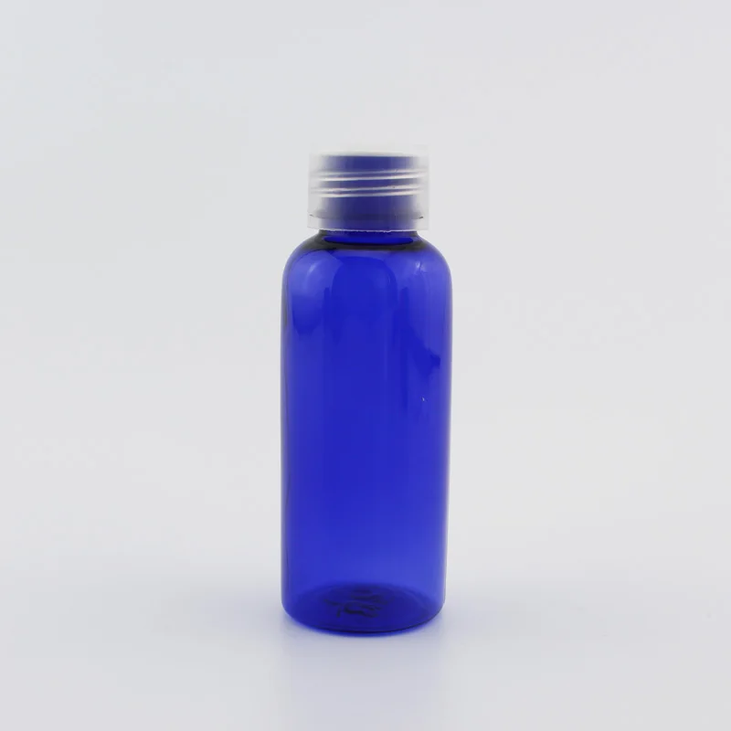Blue Bottle Clear 50 мл X 50 синий пластиковый флакон для косметики Пустые контейнеры жидкое косметическое средство бутылки с винтовой крышкой, дорожные бутылочки набор - Цвет: Blue Bottle Clear