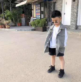 

2020 new style girls boys vest spring cotton fashion kids waistcoat 2-7 years HM986