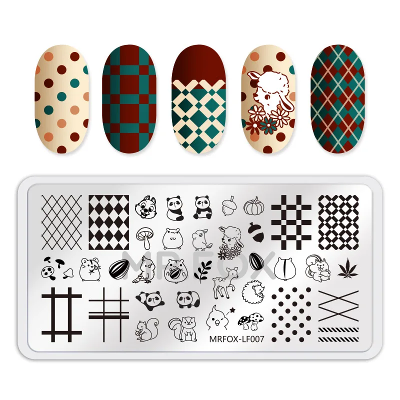 

MRFOX Template Mr. Rabbit Girl Rose Flower Patterns Nail art designs nail Plate Manicure Artist Nail Kit