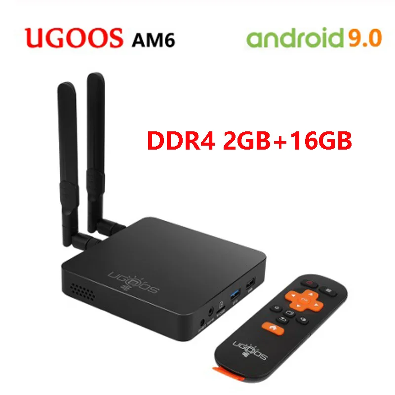 UGOOS AM6 4K Smart tv Box Amlogic S922X 2 Гб DDR4 16 ГБ Android 9,0 ТВ-приставка 4 ГБ 32 ГБ 1000 Мбит/с BT5.0 2,4G 5G wifi медиаплеер