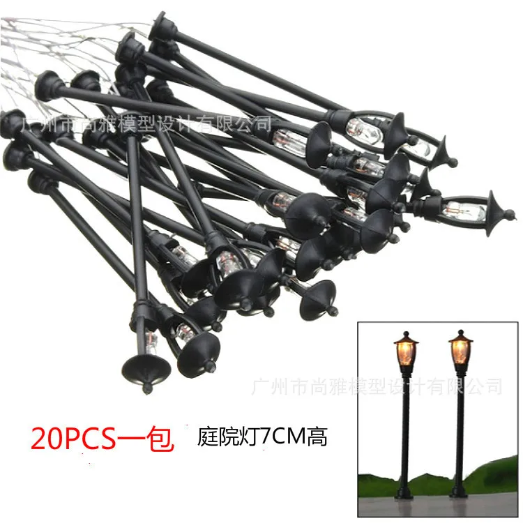  20 PCs a Bag Sand Table Street Lamp Building Model Material Shining Garden Lamp Street Light Park L