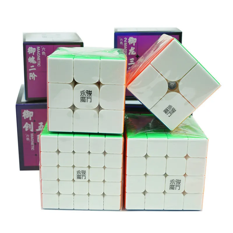 Куб Yongjun 2x2/oneplus 3/OnePlus x 3 4x4 5x5 Магнитный куб Скорость 2x2x2 3x3x3, 4x4x4, 5x5x5 магнит Cubo Magico, обучающие игры головоломка без наклеек профессиональные игрушки