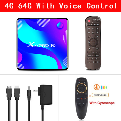X88 PRO 10 Smart TV Box Android 11.0 4GB 64GB Rockchip RK3318 5G Wifi 4K Google Player Store Youtube Set Top Box