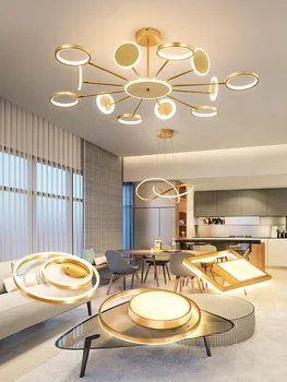 

New Led Chandelier for Living Room Bedroom Home Chandelier by Modern Led Gold / Black Adjustable Lamp Lighting Chandelier Lamp