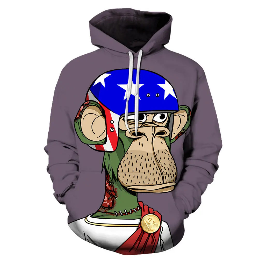 

New 3D Printed Harajuku Bored Ape Men Women Unisex Oversized Hoodies Fashion Anime Streetwear Kids Cosplay Hooded Sweatshirts