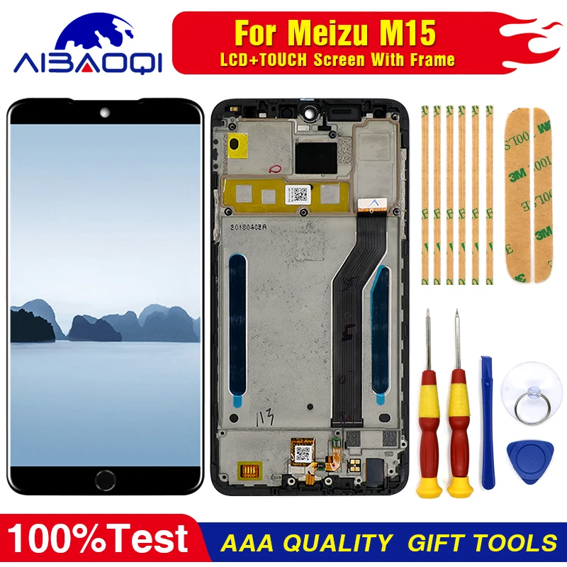 

AiBaoQi For Original MEIZU M15 LCD&Touch Screen Digitizer For Meizu 15 lite M871H lcd display screen LCD with frame Tools