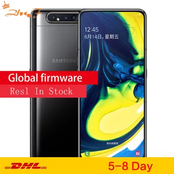 Перейти на Алиэкспресс и купить Смартфон samsung Galaxy A80 A8050, 6,7 дюйма, дисплей бесконечности Snapdragon 730G, четыре ядра, 8 ГБ, 128 ГБ, вращающаяся камера, 48мп, мобильный телефон