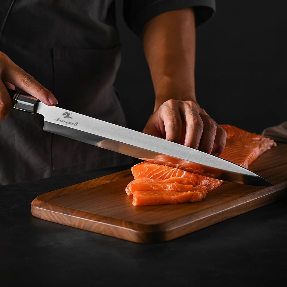 Hot Sale 12 Inch Japanese Sushi Knife Chef Kitchen Sashimi Knives Germany 1 4116 Steel Salmon Yanagiba Fishing Knife Japan Kitchen Knives Aliexpress