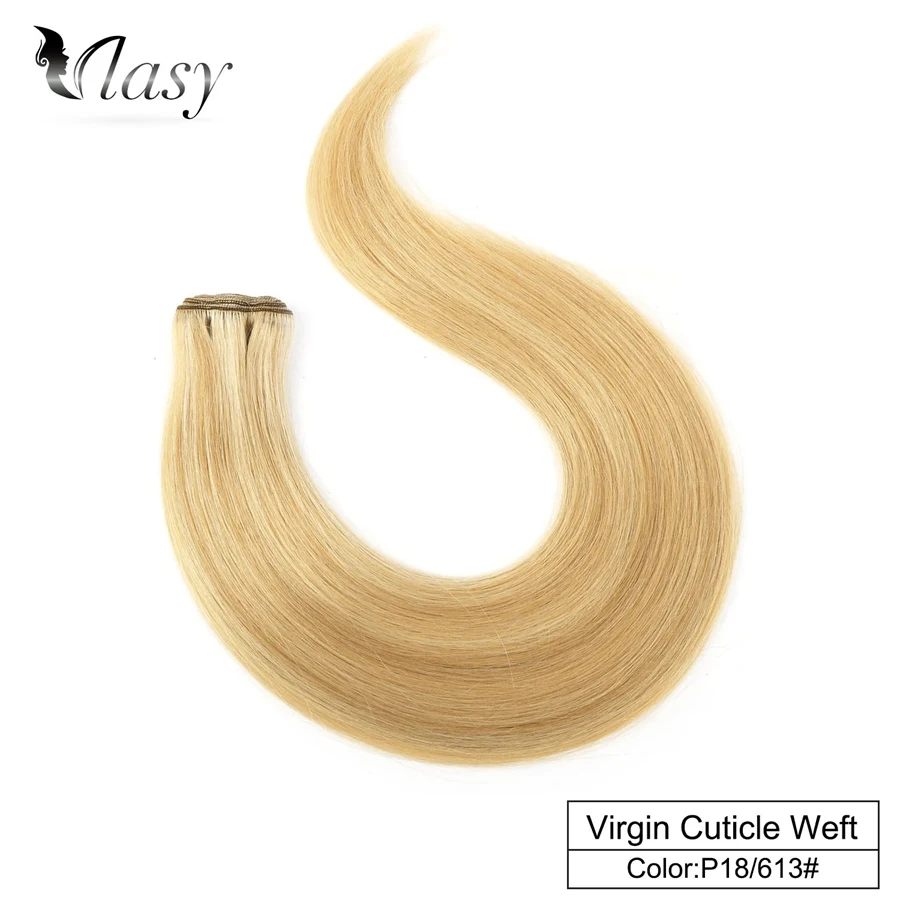 Vlasy, 100 г/шт., прямые волосы remy, уток, девственные, кутикула, человеческие волосы, пучок, двойной рисунок, уток, наращивание волос, салонный стиль, 24 дюйма - Цвет: P18K-613