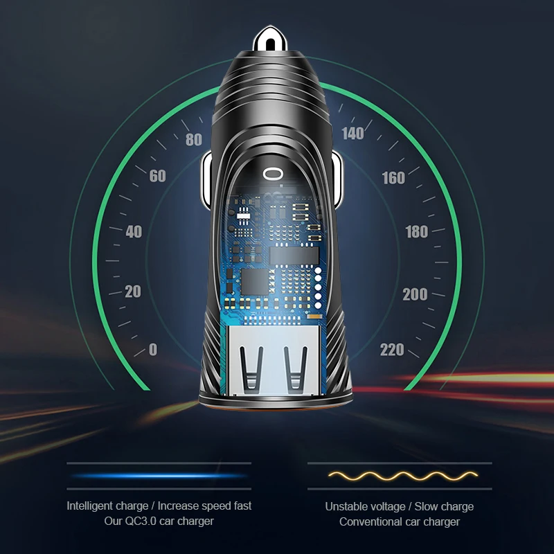 Горячее автомобильное зарядное устройство QC 3,0 быстрое зарядное устройство мини дизайн один USB Автомобильное зарядное устройство адаптер для iphone samsung huawei Xiaomi
