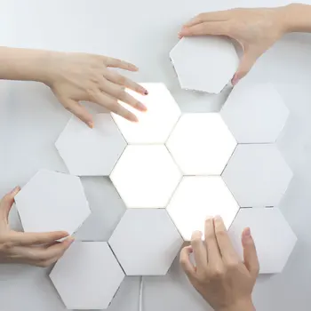 

Quantum Lights Modular Touch Lights Night Lights Sensitive Magnetic Led Hex Lights DIY Home Restaurant Wall Decoration Wall Lamp