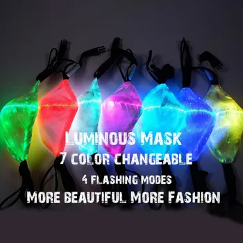 

Creative LED Anti Dust Mask 7 Color Changeable Luminous Face Mask With USB Charge Mouth Masks