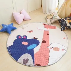Игровой коврик животное Детская мозаика новорожденный ползание младенца одеяло хлопок Круглый пол ковер коврик, мат для Детская комната