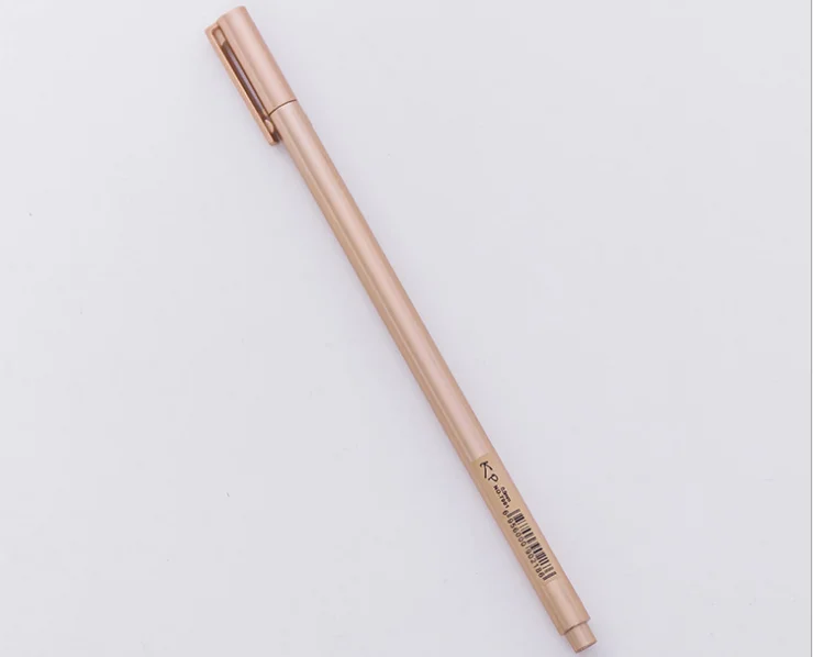 3 100pcs/Lot Gel Pen Wholesale Creative Metal Feel Neutral Pen 0.5mm Sarbon Black Student Office Writing Supplies GP779 - Color: 3