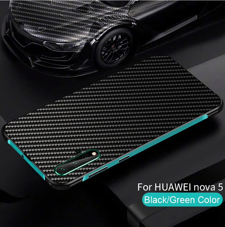 Роскошный Алюминиевый металлический чехол для huawei Nova 5, чехол Nova 4, тонкий жесткий чехол из углеродного волокна для huawei Nova 5/4