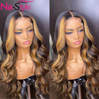 

Body Wave Lace Front Wig For Black Women 13x4 Highlight Lace Front Human Hair Wigs Pre Plucked Wih Baby Hair Ombre 150 Remy