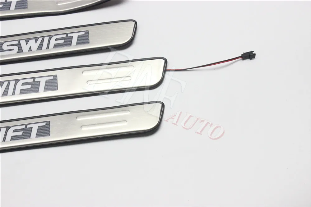 Нержавеющая сталь светодиодные пороги Накладка защита порогов защитная накладка для Suzuki Swift 2012