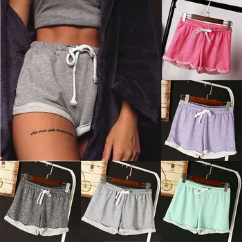 

Summer Women Girl Shorts Sport Casual Lace-up Cotton Shorts Home Holiday Wear