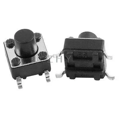 

100 Pcs Momentary Tact Tactile Push Button Switch SMD PCB 4 Pin 6 x 6mm x 6.5mm