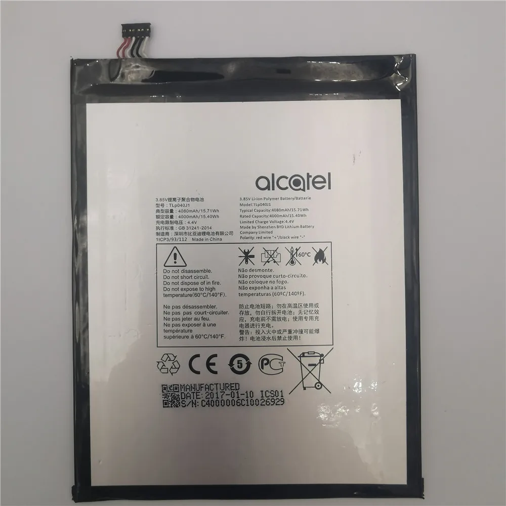 Аккумулятор TLp040J1 4080 мАч для планшета Alcatel A30 9024 Вт аккумулятор планшетного ПК |