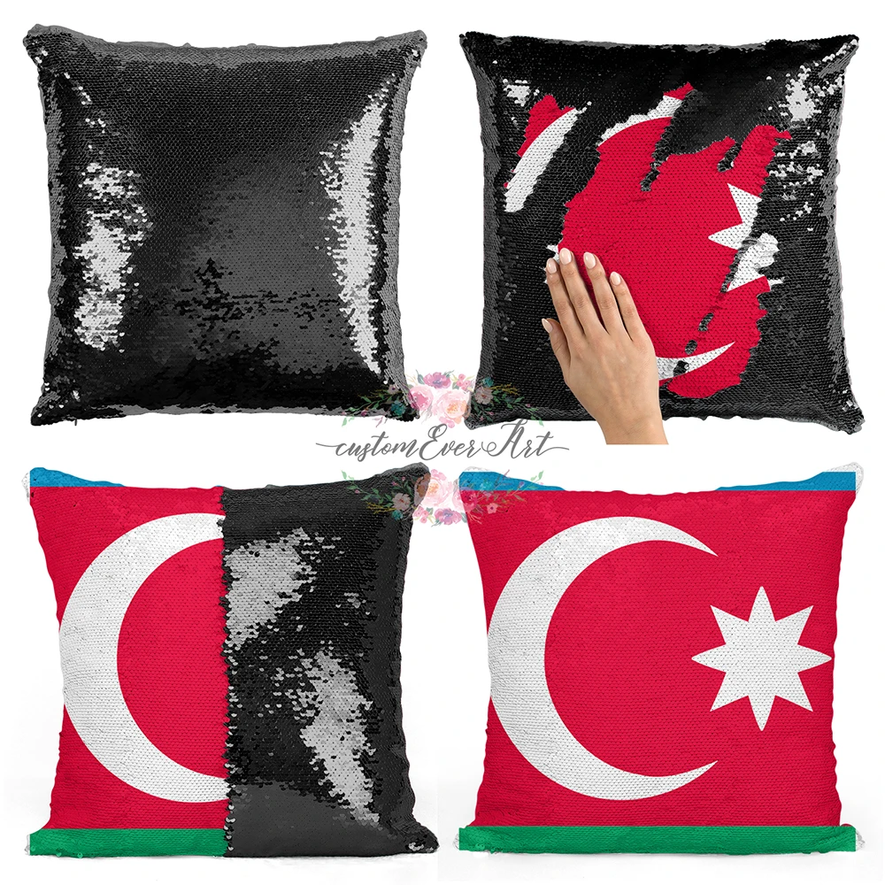 

Azerbaijan Personalized custom picture pillow cover cover throw pillows reversible mermaid sequin pillow case cover