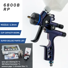 High end rp pistola de pulverizador 6800b pistola de pintura 1.3mm bico pistola de pintura à base de água pistola de ar profissional airbrush para carro