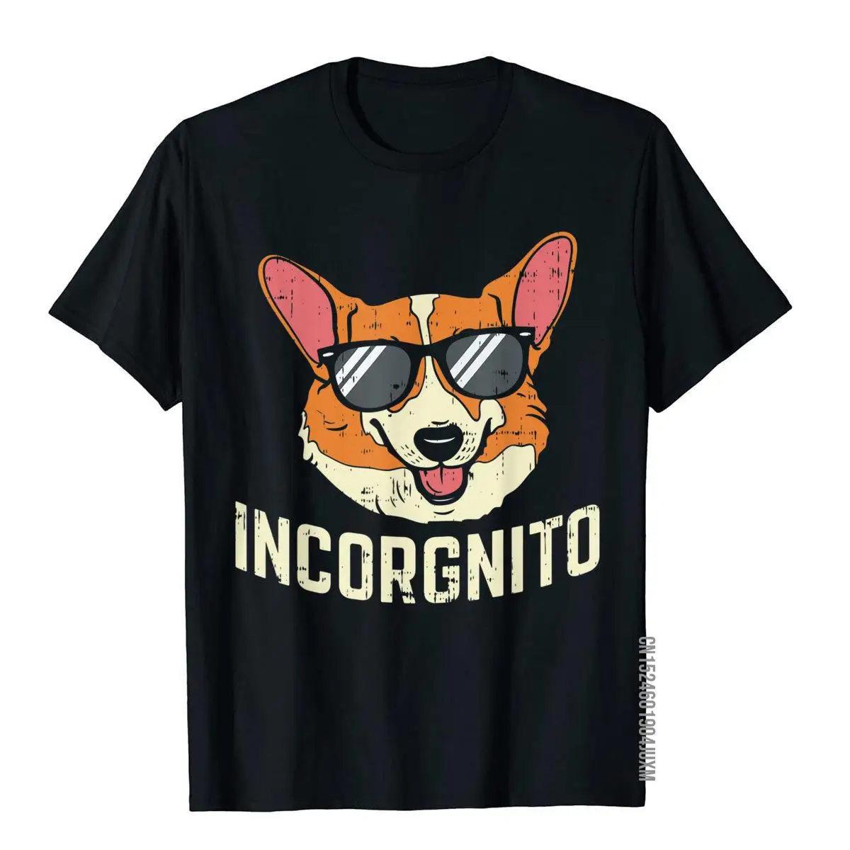 Incorgnito Shirt Funny Welsh Corgi Face Dog Pun Lover Gift T-Shirt__97A2657black