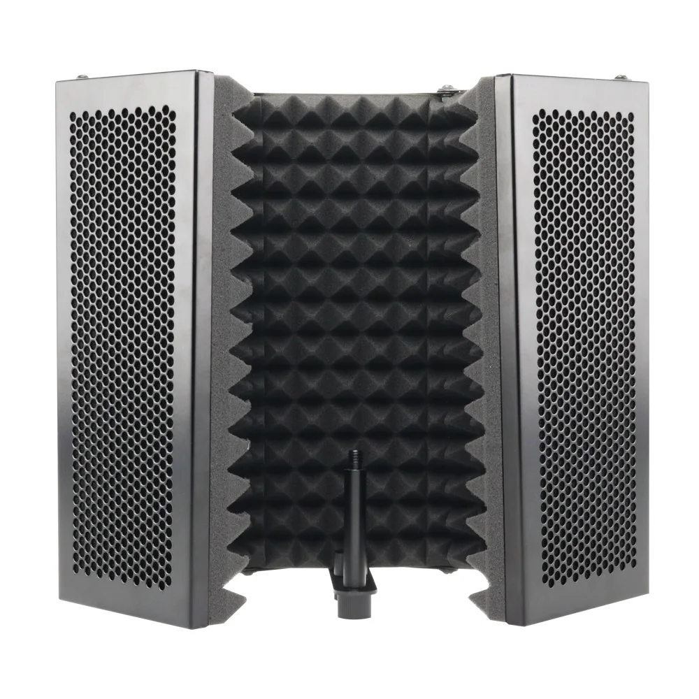 5 Panel Foldable Studio Microphone Isolation Shield Recording Sound Absorber Foam Panel