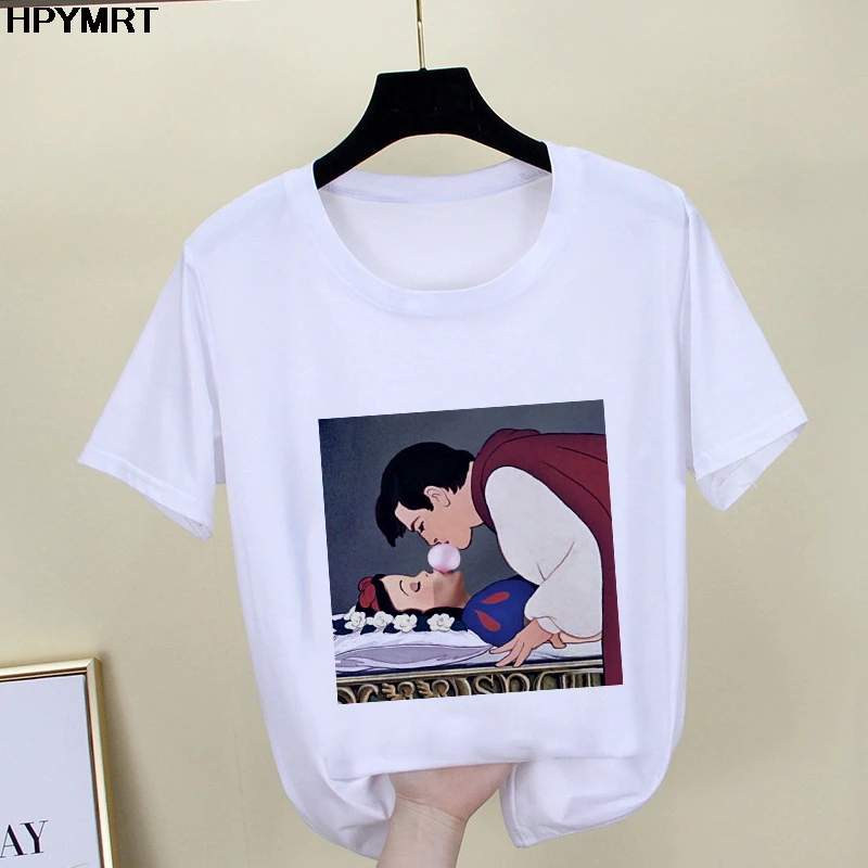 2020 New summer spoof Mona Lisa Print T Shirts Women aesthetics funny Tshirts Casual Short Sleeves Tops t-shirt Female Clothing