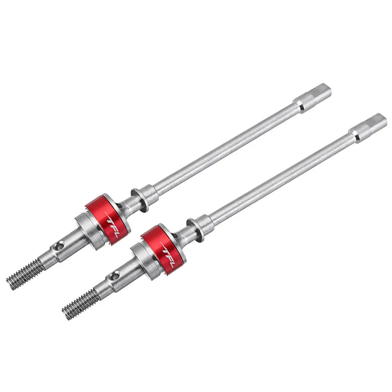 

2PCS TFL Stainless Steel Front CVD Drive Shaft Remote Control Car Parts for Original Axial SCX-10 1/10 RC Car C1401-22R