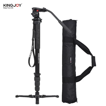 

Kingjoy MP3008 Multi-functional Monopod Unipod w/ Fluid Drag Damping Pan Panoramic Head Tabletop Desktop Foldable Tripod Foot