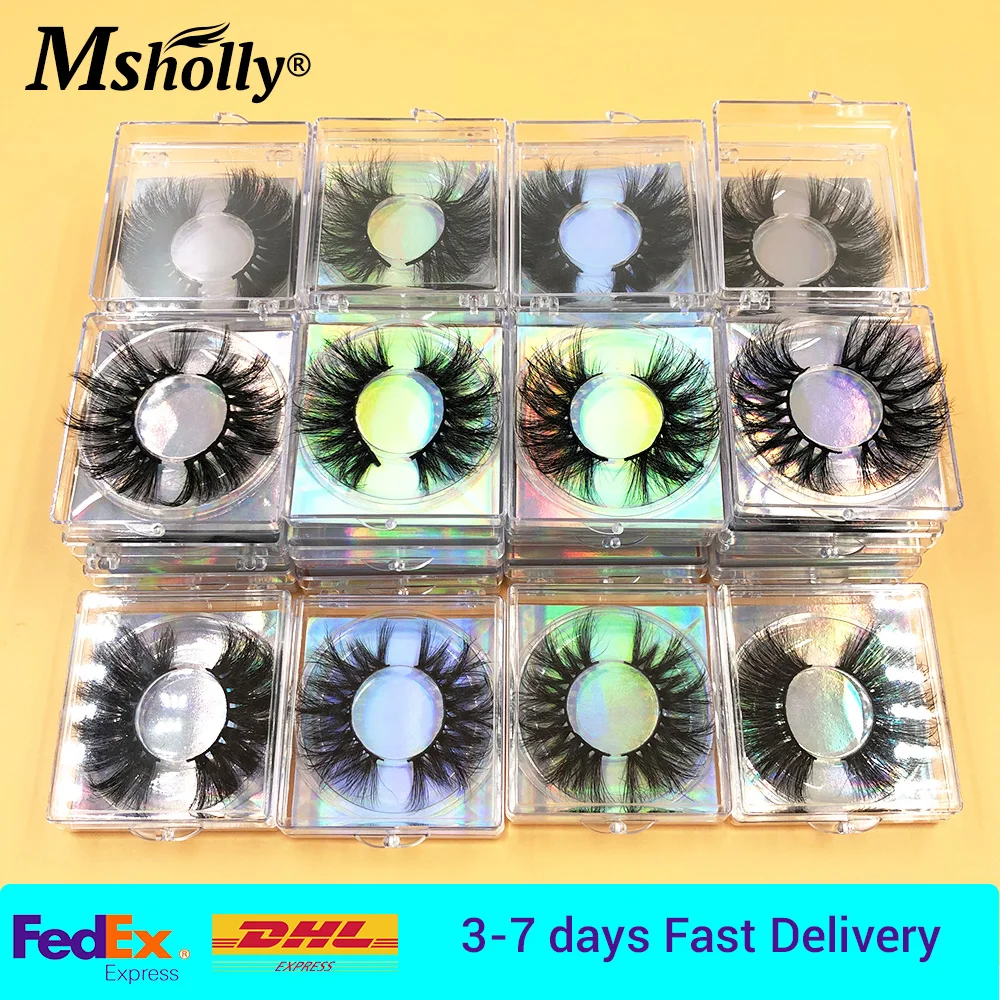 

5D Mink Eyelashes Packaging Boxes Wholesale 25MM 3D Dramatic Long Mink Lashes Cruelty Free 8D False Eyelash Makeup Tools Bulk