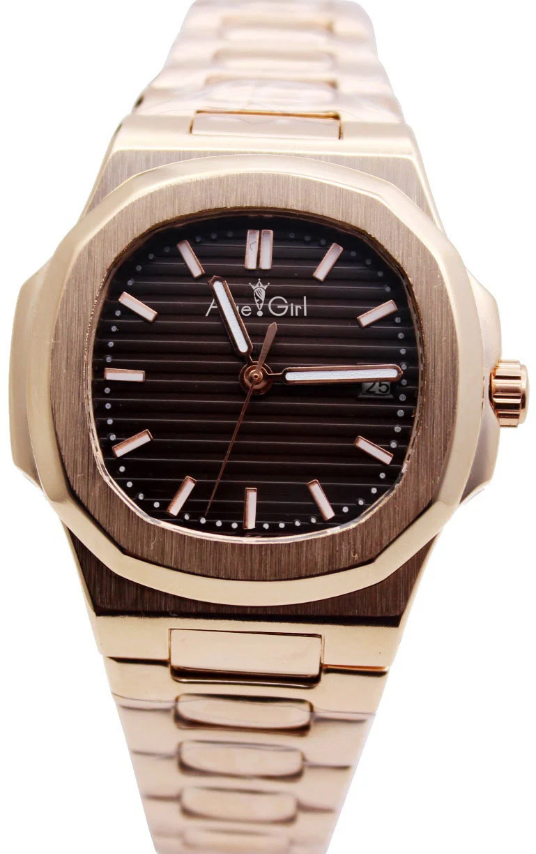 

LuxuryTop Brand New Automatic Mechanical Mens Luminous Rose Gold Silver Stainless Steel Transparent Glass Back Black Blue Watch
