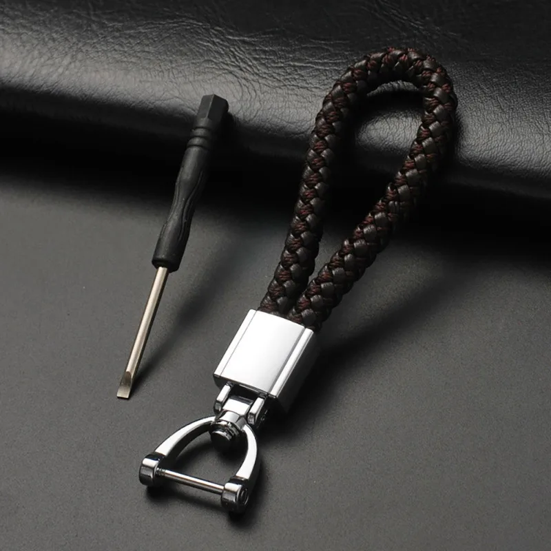 Открытый Винтажный кожанный браслет автомобильный брелок 360 градусов вращающаяся Пряжка подковы ювелирный ключ кольца держатель оборудование для кемпинга