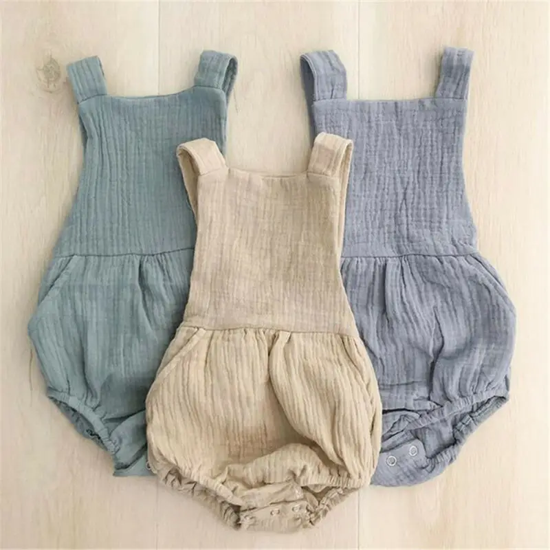 solid sleeveless backless newborn baby girl romper infant kids girl rompers
