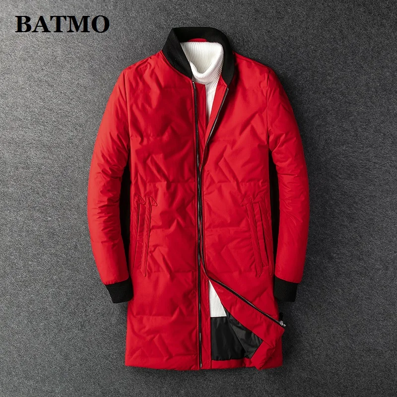 BATMO 90% белые куртки на утином пуху для мужчин, мужской длинный Тренч, Длинные куртки, зимнее Мужское пальто, размер 810