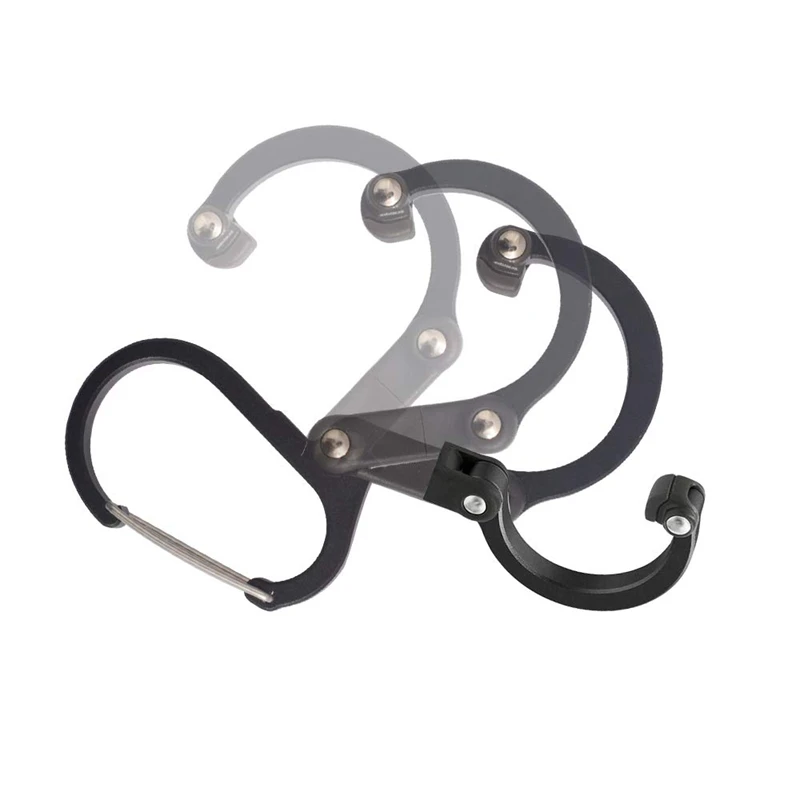 Gear Clip Carabiner Rotating Hook Clip Non-Locking Strong Clips for Camping Fishing Hiking Travel Backpack Outdoor Aluminum D Ri
