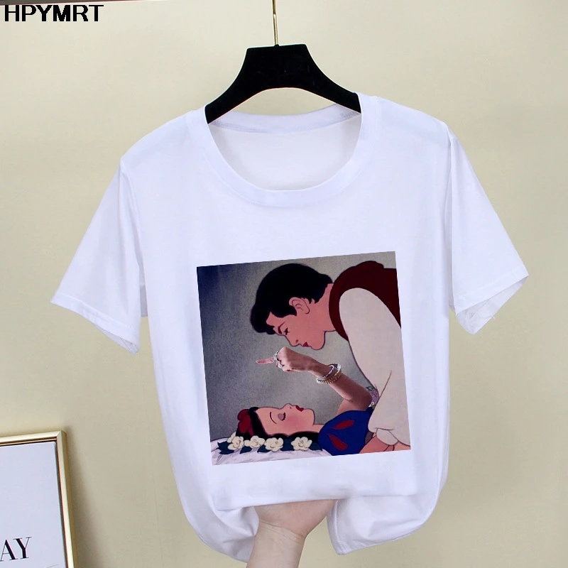 2020 New summer spoof Mona Lisa Print T Shirts Women aesthetics funny Tshirts Casual Short Sleeves Tops t-shirt Female Clothing