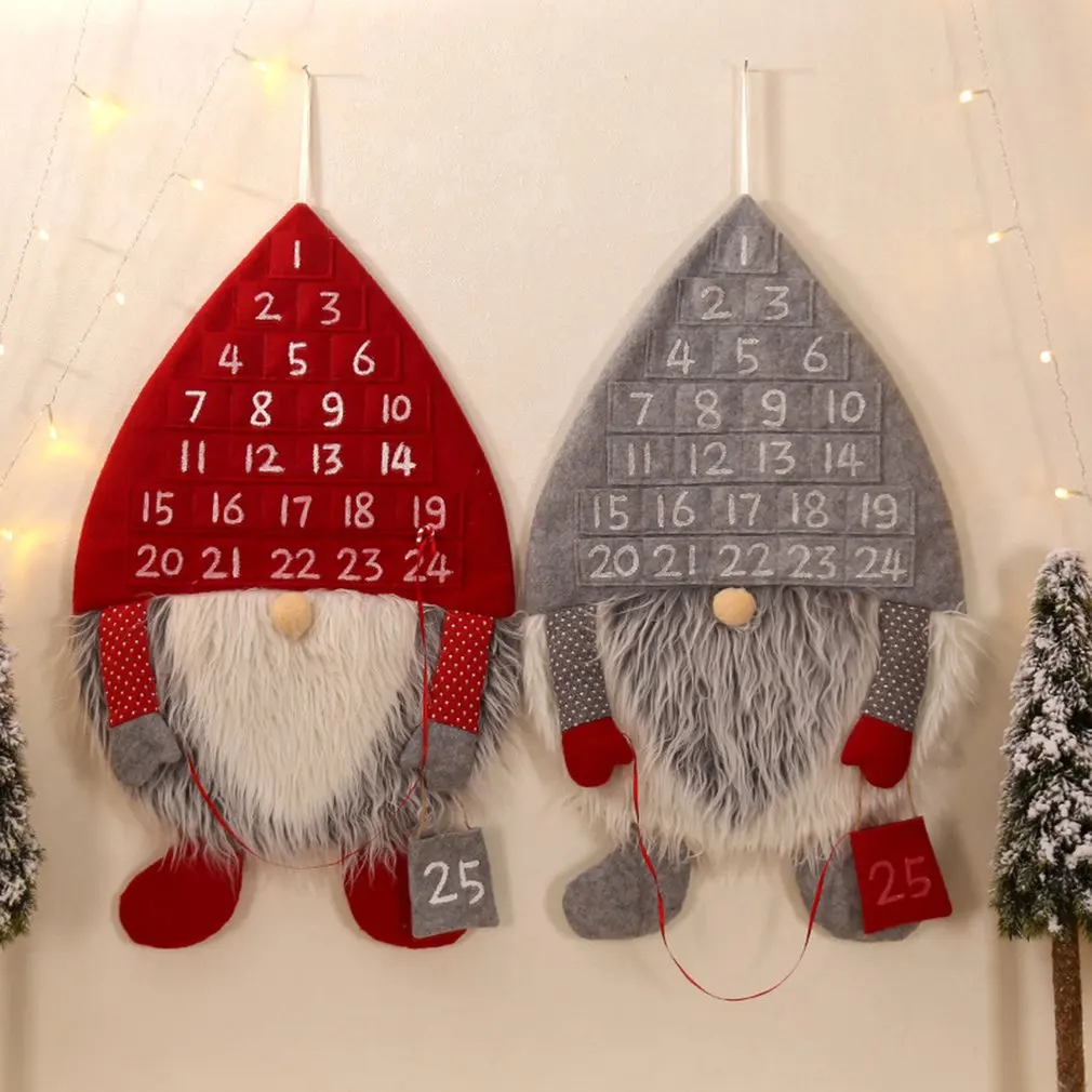 Christmas Advent Calendar Forest Man Christmas Ornaments Lobby Home Living Room Door Wall Party Hanger Home Decorations