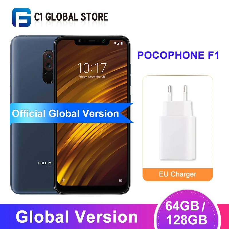 Смартфон Xiaomi POCOPHONE F1 с глобальной версией 6 ГБ 64 ГБ/128 Восьмиядерный процессор