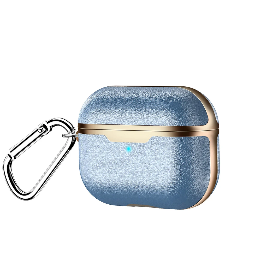 Для AirPods Pro Чехол, беспроводные наушники, имитация кожи, защитный чехол, портативный противоударный чехол для Airpods 3, чехол с брелком