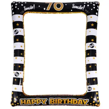 

1pc Birthday Inflatable Photo Frame Festival Photo Props Party Supply for Age 70