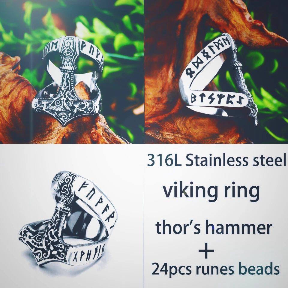 Байер, нержавеющая сталь, норвежский викинг, нордический миф, Тор, молоток, высокое качество, модное кольцо, опт, модное ювелирное изделие, LLBR8-567R