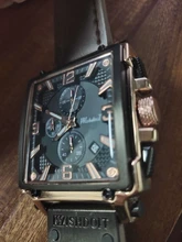 Reloj deportivo para hombre, cronógrafo de cuarzo, con Esfera Grande cuadrada de cuero, marca superior de lujo, a la moda, resistente al agua, nuevo, 2021