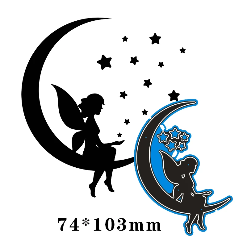 

Metal steel frames Cutting Dies Fairy sitting on the moon DIY Scrap booking Photo Album Embossing paper Cards 74*103mm