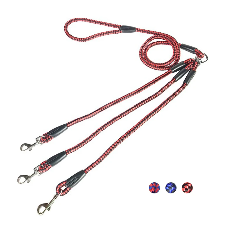 3 Way Couplers Dog Leash Rope Polyester Pet Leashes Belt 140cm Walking Running Large Lead for Three Small Medium Dogs Stuff | Дом и сад