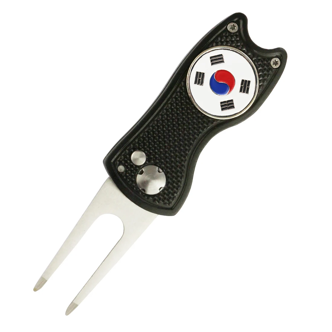Korea flag PINMEI Индивидуальные наборы для ремонта маркера для мяча для гольфа Divot 1шт. Персонализированные складные вилки для гольфа - Цвет: Korea flag