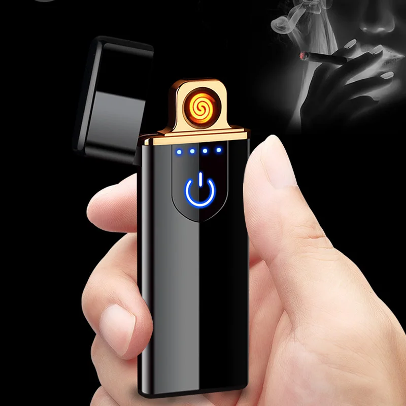 Электронная USB-зажигалка перезаряжаемая ветрозащитная металлическая зажигалка