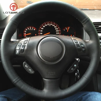 

LQTENLEO Black Artificial Leather Hand-stitched Car Steering Wheel Cover for Honda Accord 7 2002-2007 Acura TSX 2002-2007