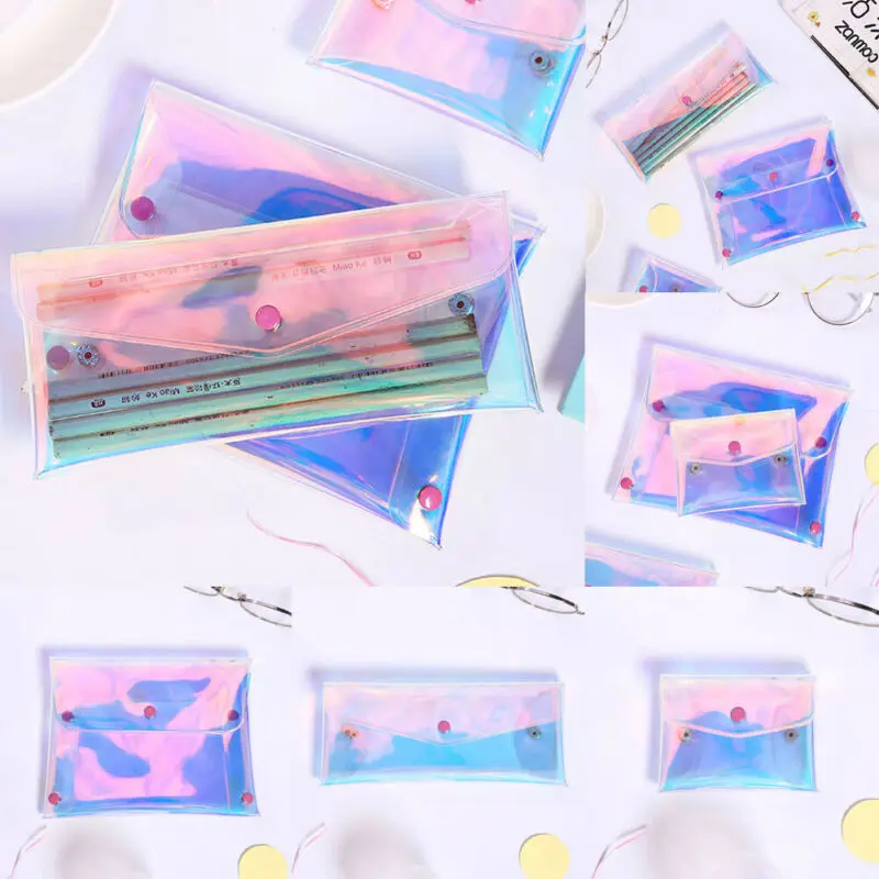 Женская красочная лазерная сумка для макияжа мини кошелек голографический клатч